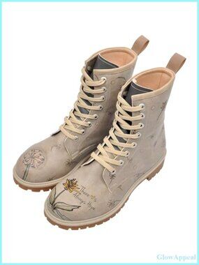 Faux Leather Combat Ankle Boots Platform Heel Winter